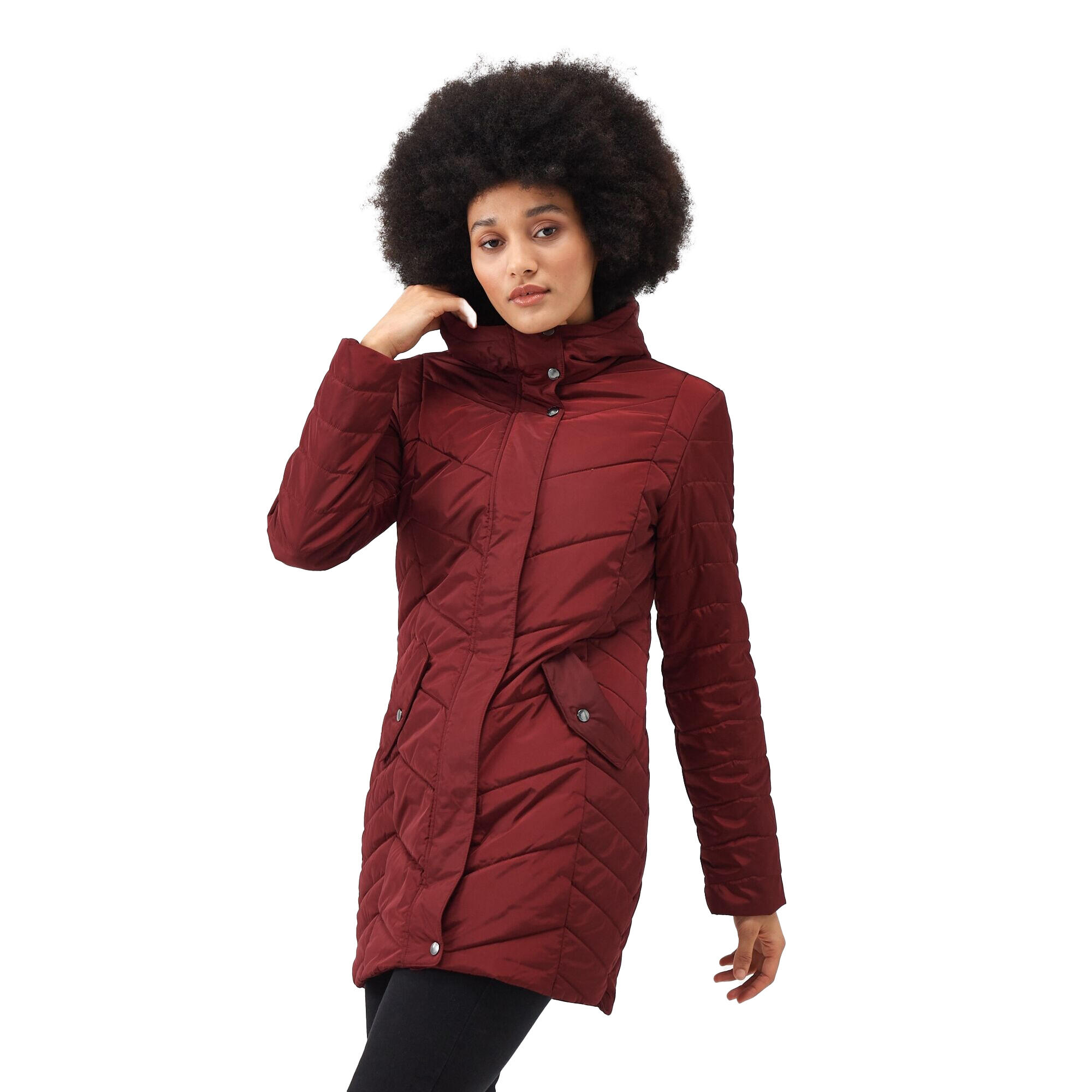 Womens/Ladies Panthea Insulated Padded Hooded Jacket (Cabernet) 3/5