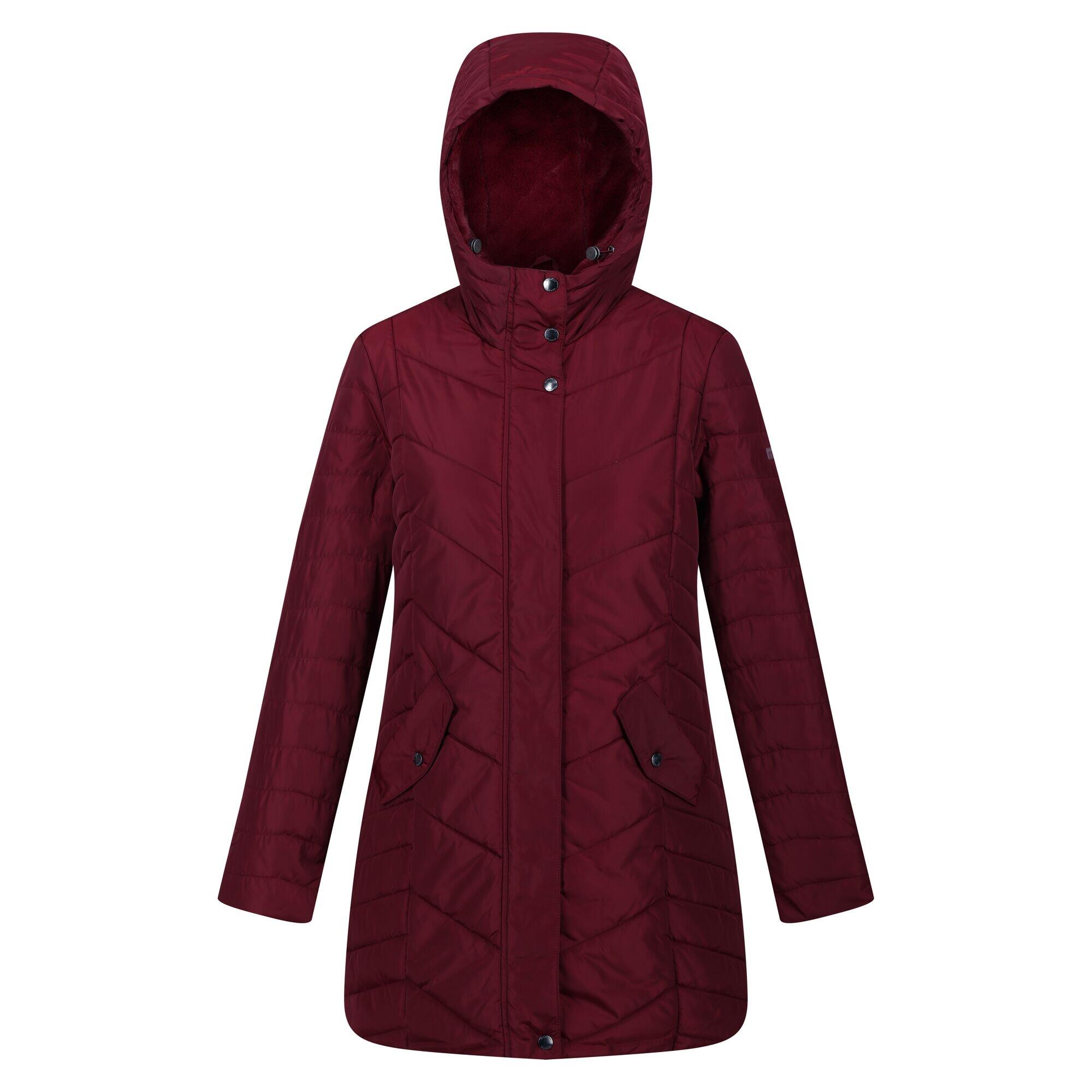 Womens/Ladies Panthea Insulated Padded Hooded Jacket (Cabernet) 1/5