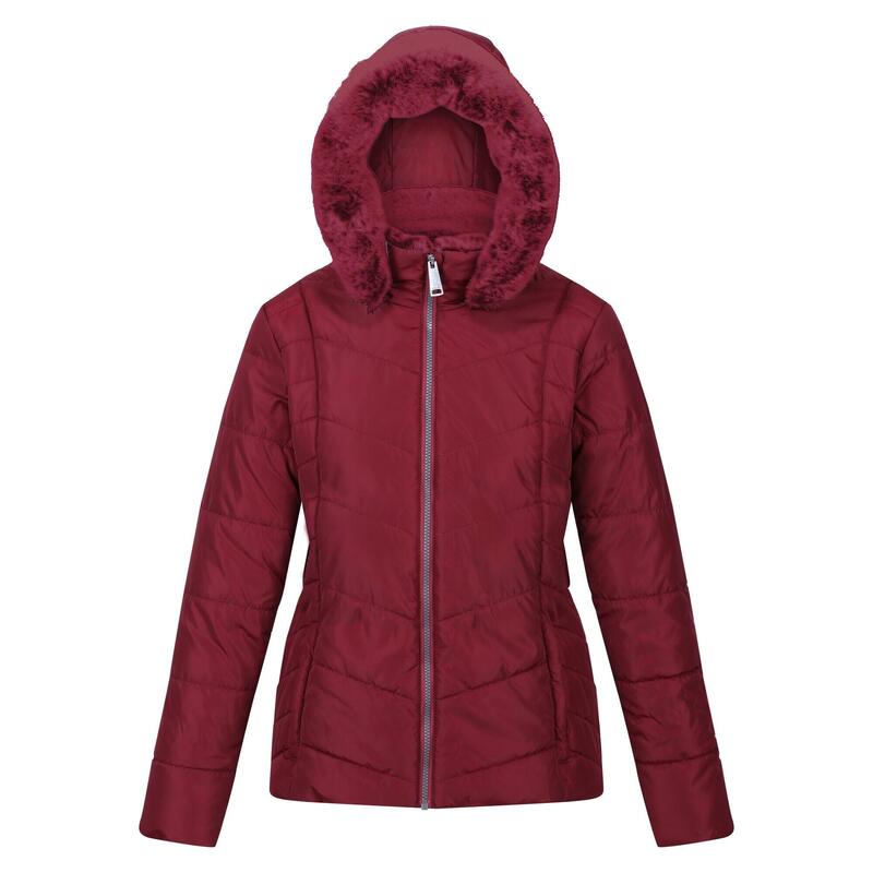 Dames Wildrose Gewatteerd Hooded Jacket (Cabernet)