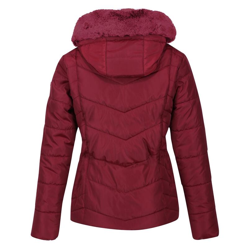 Dames Wildrose Gewatteerd Hooded Jacket (Cabernet)