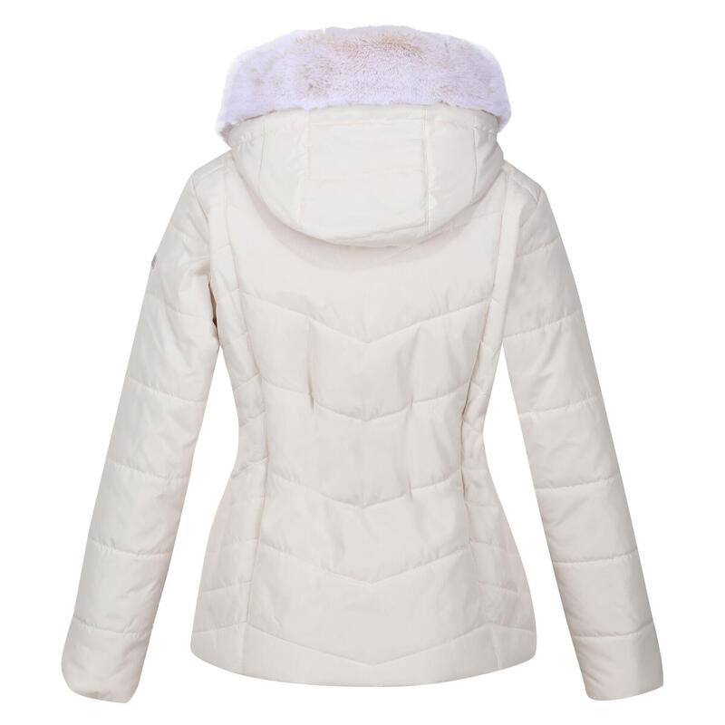 Dames Wildrose Gewatteerd Hooded Jacket (Lichte vanille)