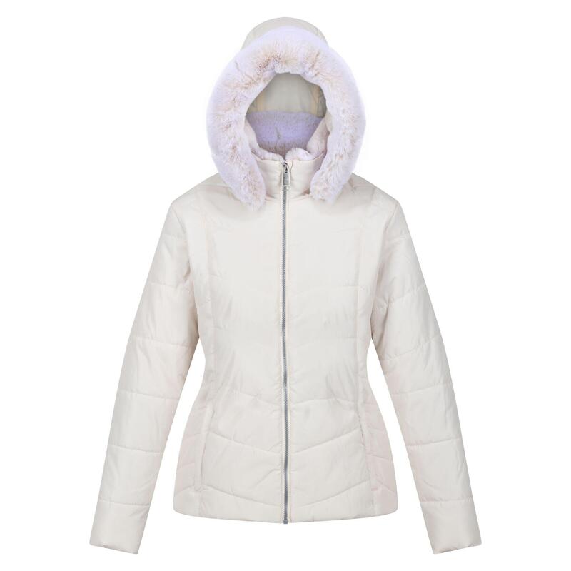 Dames Wildrose Gewatteerd Hooded Jacket (Lichte vanille)