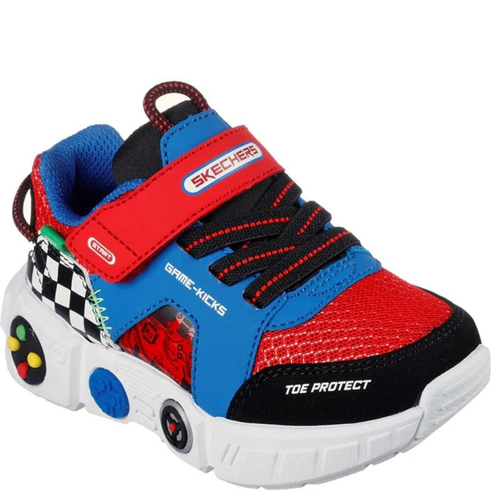 Boys Game Kicks Gametronix Trainers (Red/Blue) 1/2