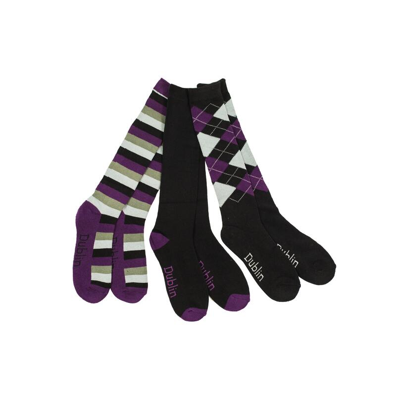 Chaussettes hauteur genoux Adulte (Noir / Violet / Gris)