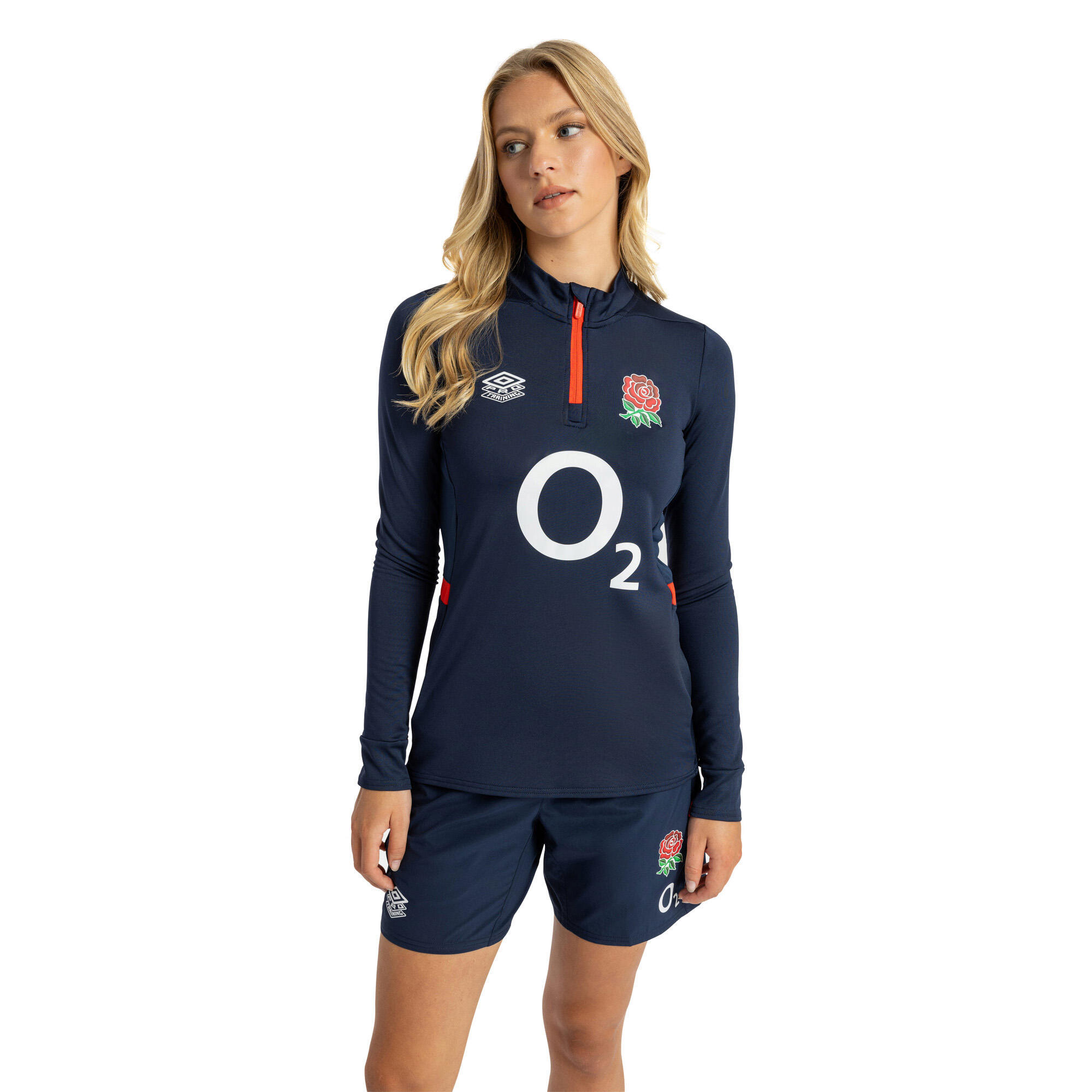 Womens/Ladies 23/24 England Rugby Midlayer (Navy Blazer/Dress Blue/Flame 4/4