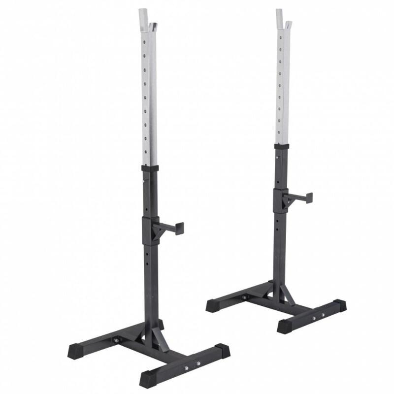 Banc de Fitness Blanc Avec Poids 100 kg - Rack Squat - Set Complet Plastique