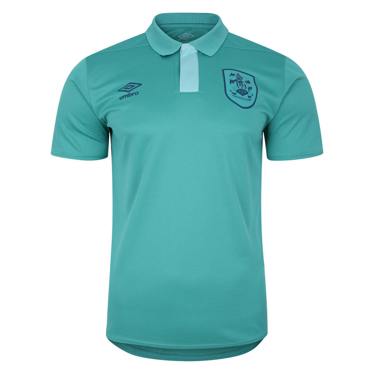 Mens 23/24 Huddersfield Town AFC Polyester Polo Shirt (Latigo Bay/Aqua Haze) 1/3