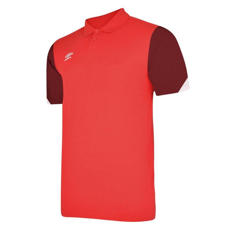 "Total" Poloshirt für Training Kinder Zinnoberrot/Rad Rot /Schwarz