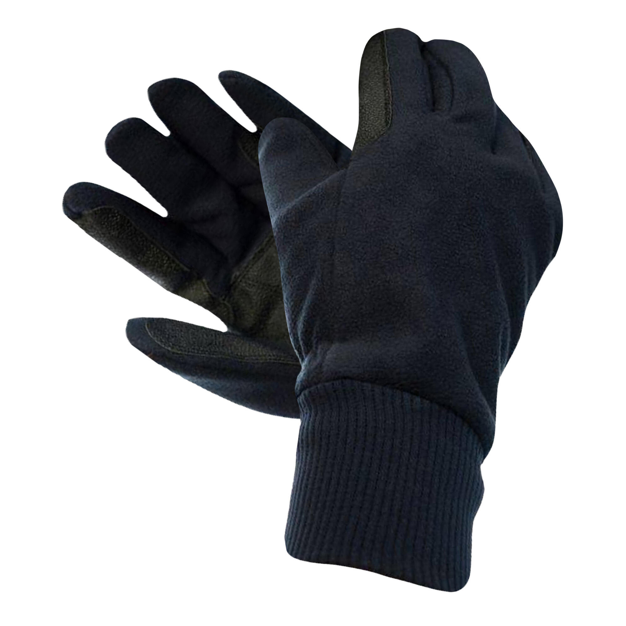 Unisex Everyday Showerproof Polar Fleece Riding Gloves (Navy) 3/4