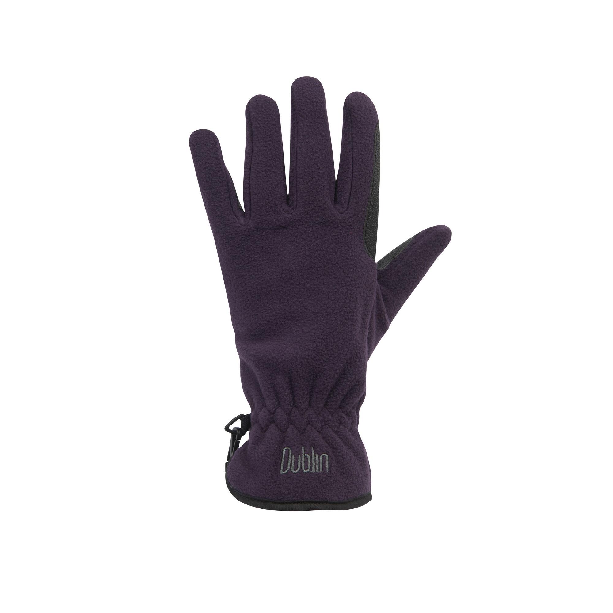 Adults Unisex Polar Fleece Riding Gloves (Purple) 1/4