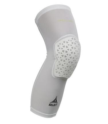 SELECT 6253 SUPPORT DE GENOU DE COMPRESSION LONG AVEC COUSSINET LEGER Blanc