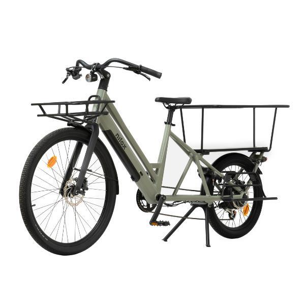 Bicicletta elettrica cargo long nilox c3 verde per uso famigliare