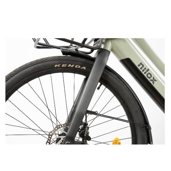 Bicicletta elettrica cargo long nilox c3 verde per uso famigliare