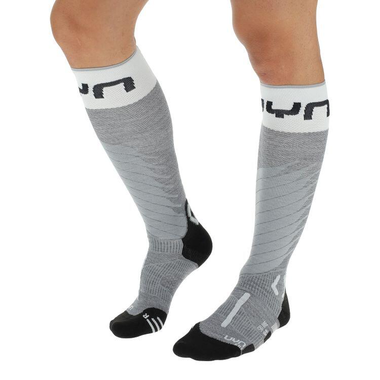 UYN Herren Ski Socken - One Merino Socks, Merinowolle, Logo Grau 42-44