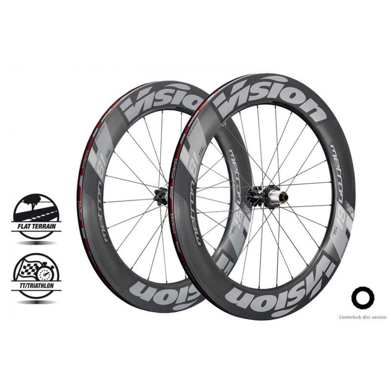 Ruedas de disco con neumáticos Vision Metron 81 sl center locks tl sh11