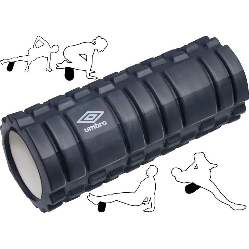 Rolă cilindru masaj Umbro, din spumă, pentru yoga, negru, 33x14 cm
