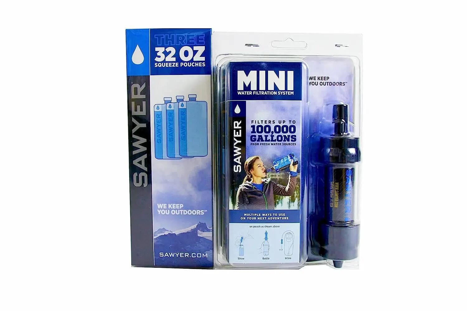 Sawyer Mini SP128 Water Filter Set - Black + 3x 1L Squeezable Pouch 3/3