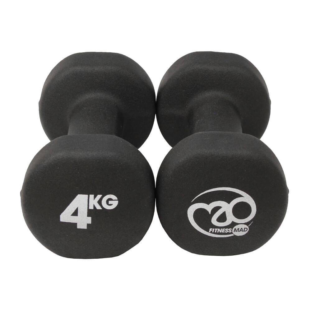 FITNESS-MAD Fitness Mad 4kg Black Dumbbells