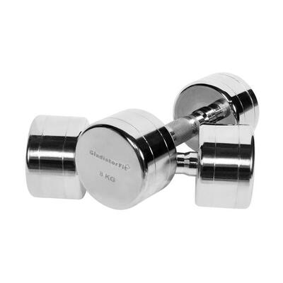 Ronde chromen halters (set van 2) gladiatorfit