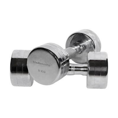 Ronde chromen halters (set van 2) gladiatorfit