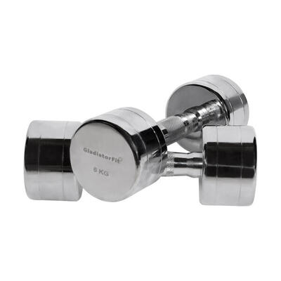 Ronde chromen halters (set van 2) gladiatorfit