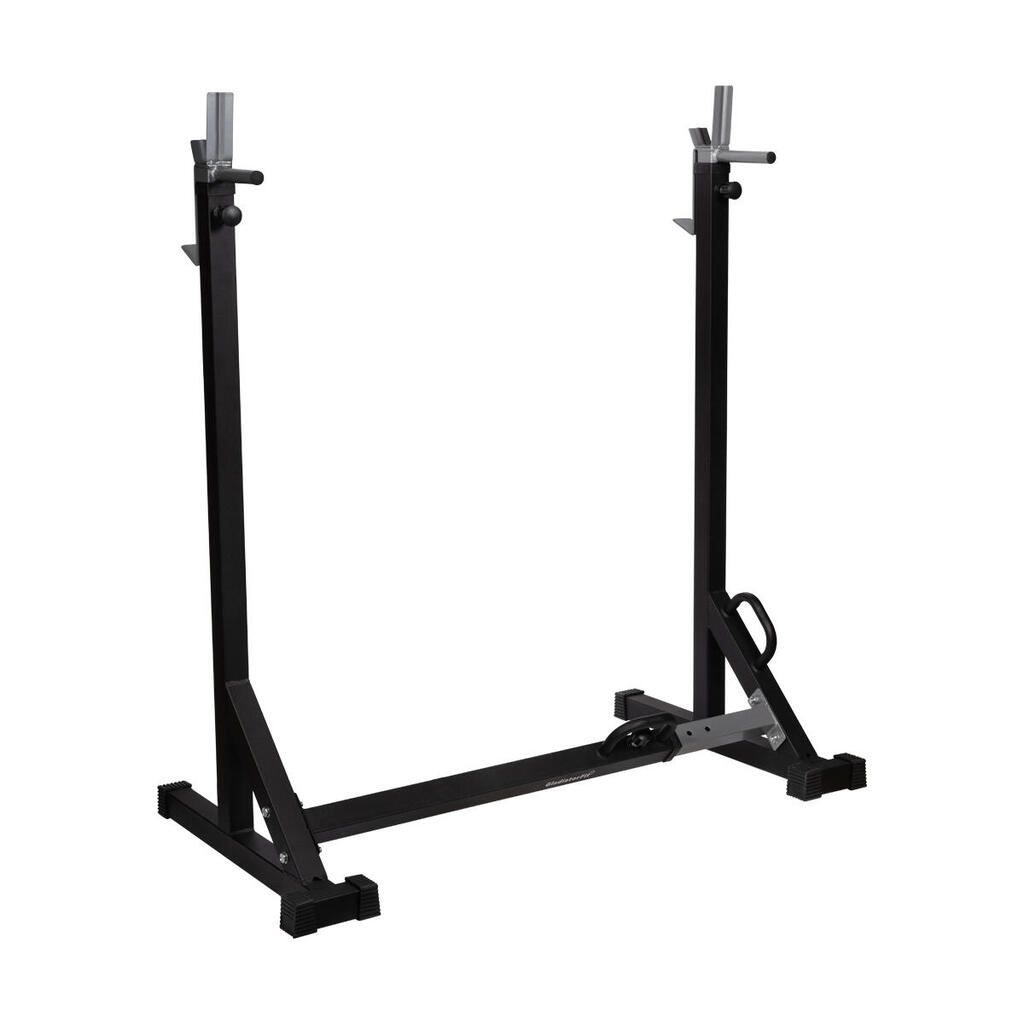 Height and width adjustable squat rack