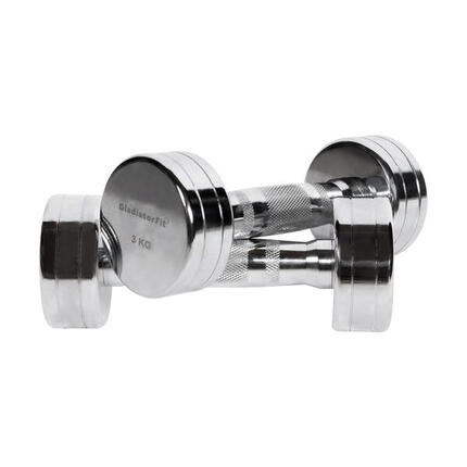 Haltères ronds en chrome GladiatorFit (lot de 2)