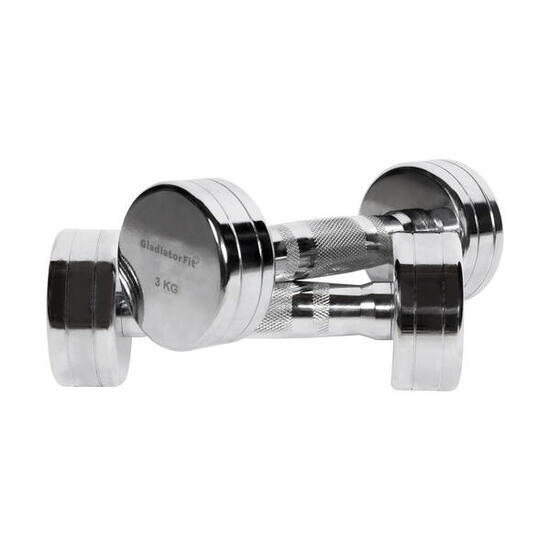 Haltères ronds en chrome GladiatorFit (lot de 2)