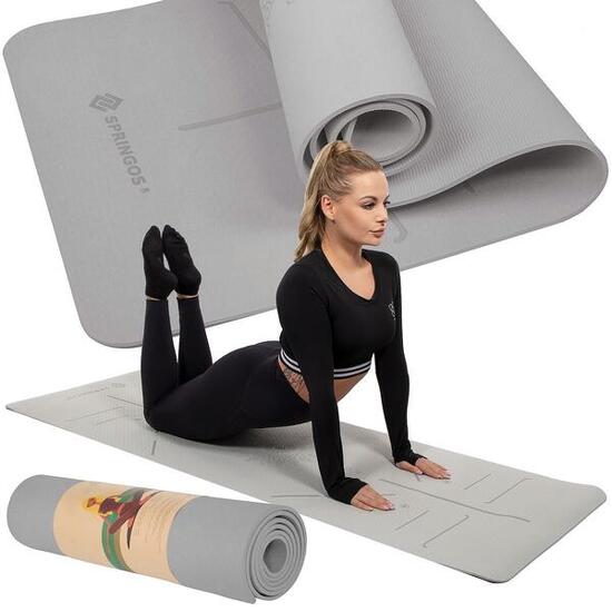 Tapis d'exercice de 183 cm gris