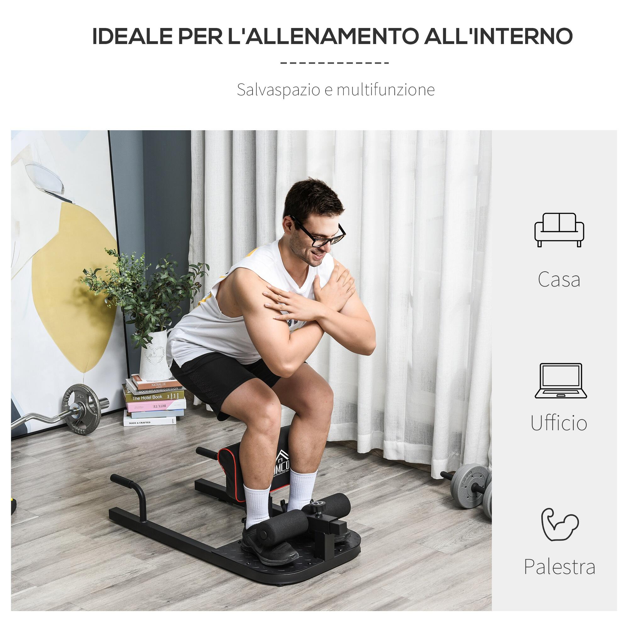 HOMCOM Panca Fitness per Squat Sissy in Acciaio 4/7