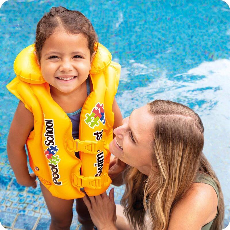 pool School colete de salvação insuflável amarelo júnior