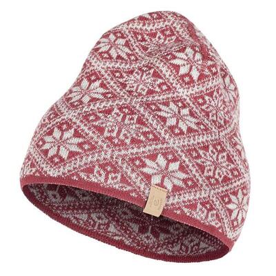 Gebreide muts van wol freya deep red - one size - licht rood