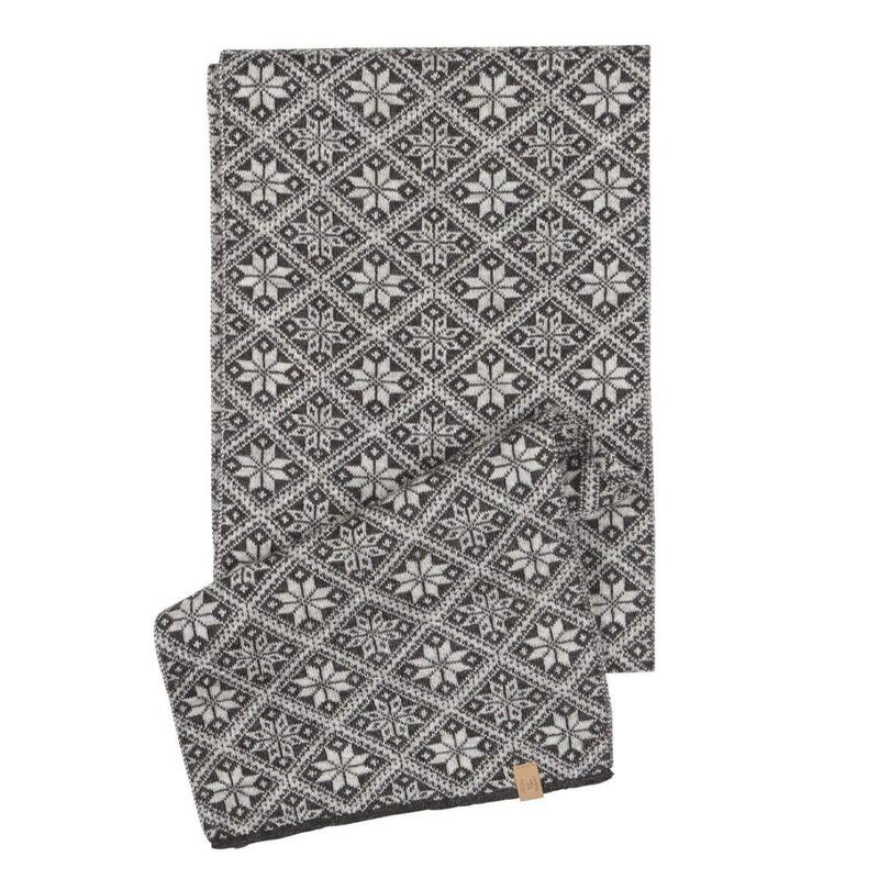 Gebreide sjaal van wol Freya Graphite Marl -One Size 185x27 Donkergrijs