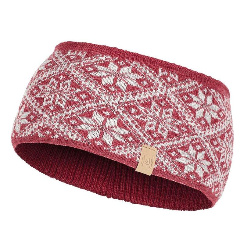 Gebreide hoofdband van wol Freya Deep Red - One Size - Licht Rood