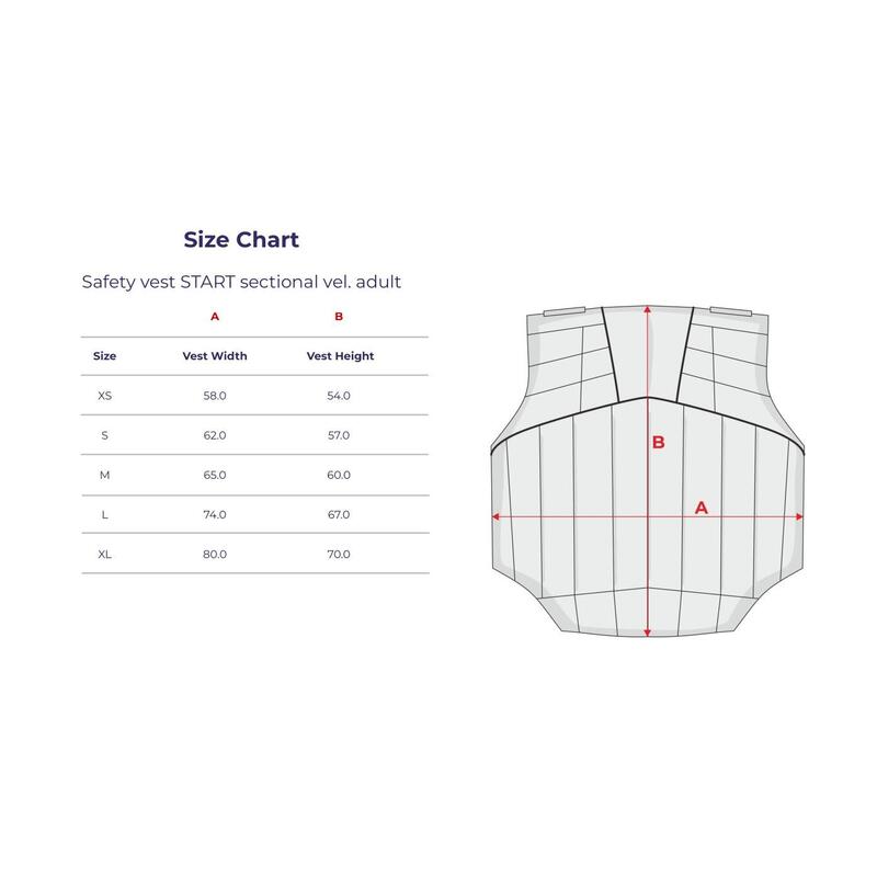 Veiligheidsvest START segm. a.k.a. voor volwassenen