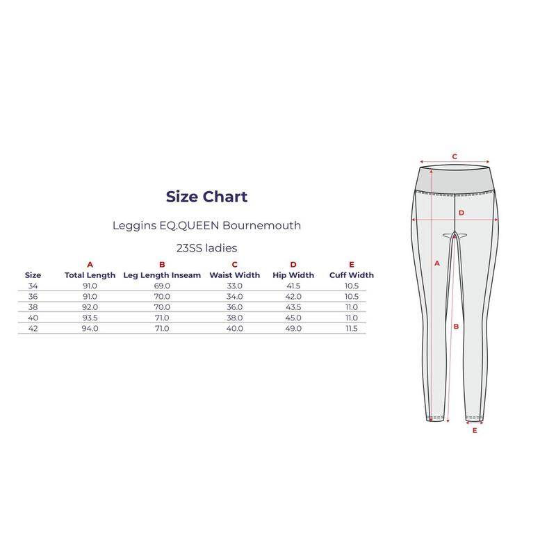 Legginsy jeździeckie damskie Equestrian Queen Bournemouth 23SS oddychające