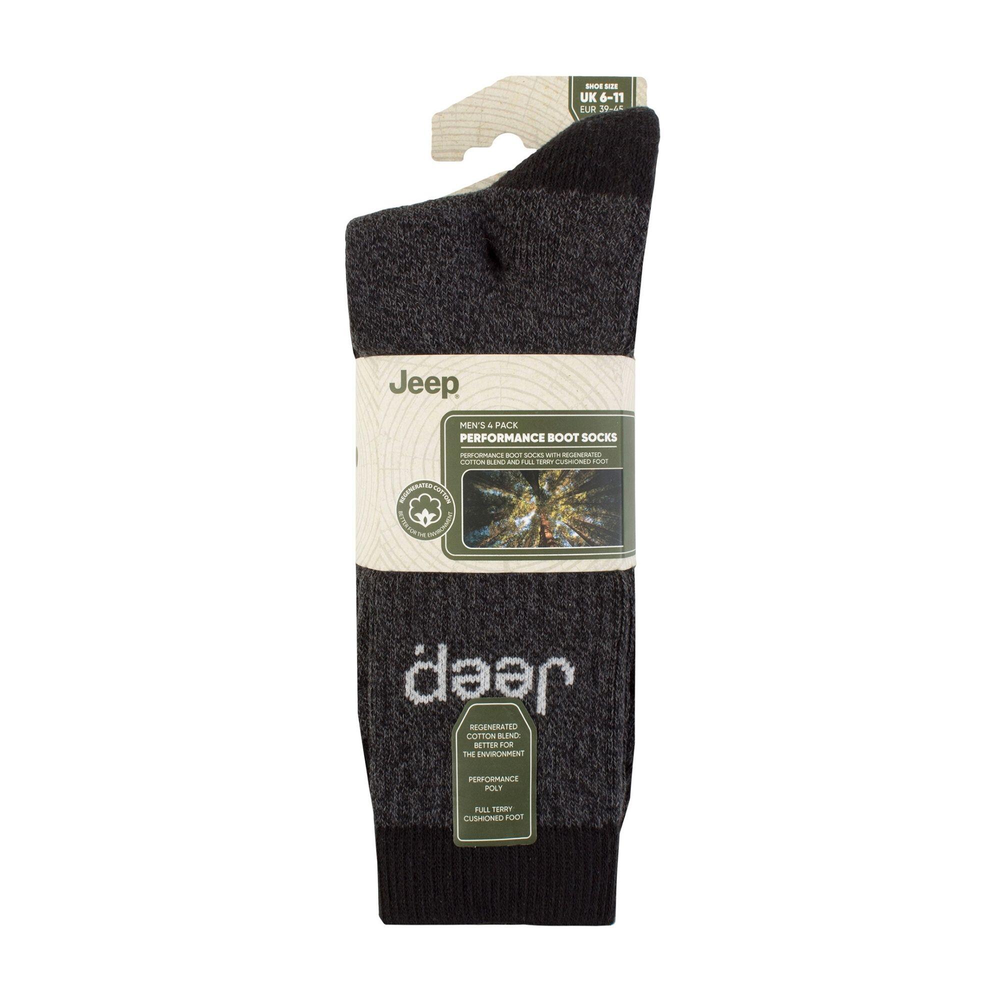Men's 4 Pack Recycled Cotton Boot Socks | Thick Knit Full Cushioned Socks 2/3