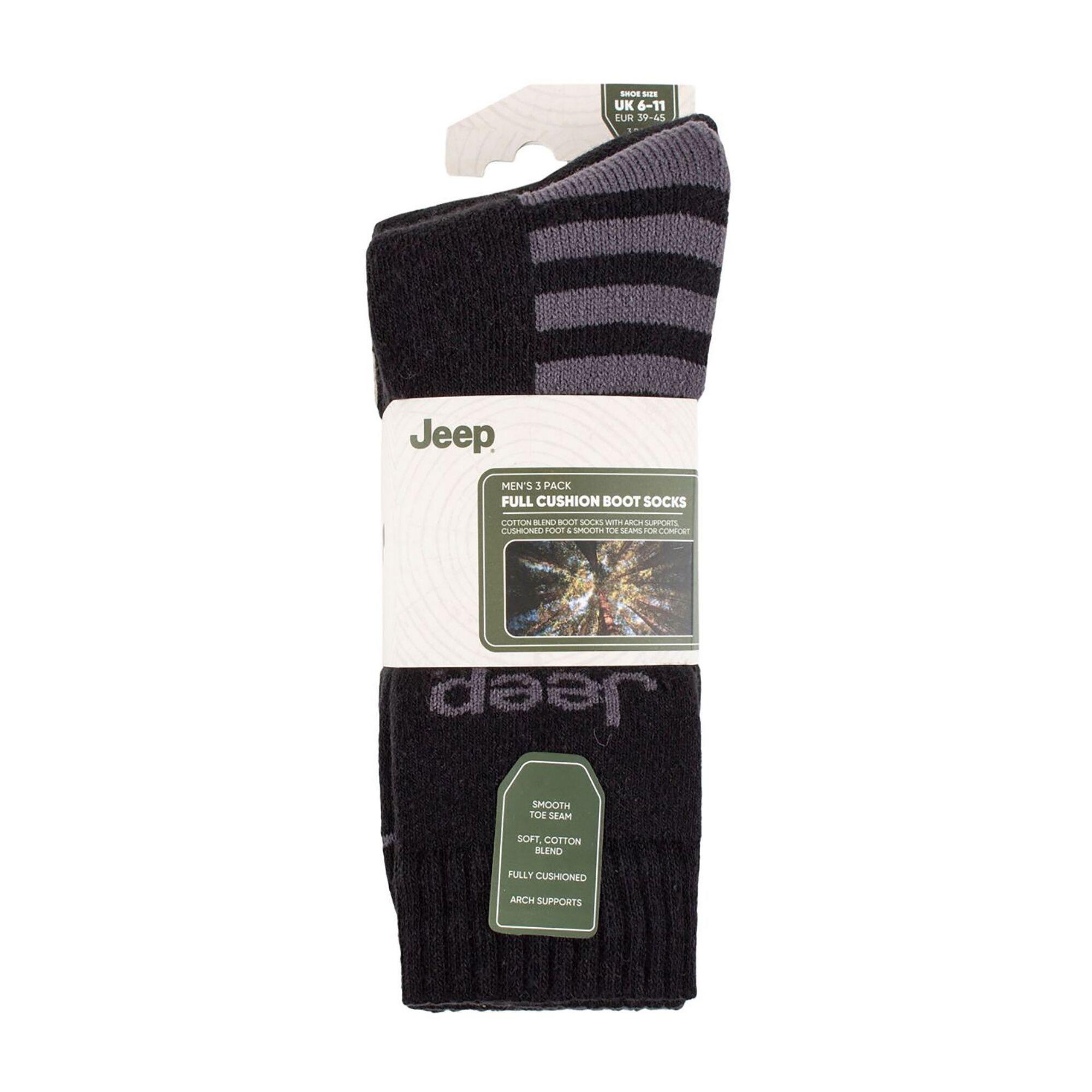 Men's 3 Pack Cotton Blend Boot Socks | Anti-Blister Hiking & Walking Socks 2/3