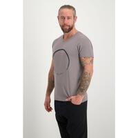 T-shirt Moksha Zen - Col en V à la hanche, doux et confortable - Volcanic Glass