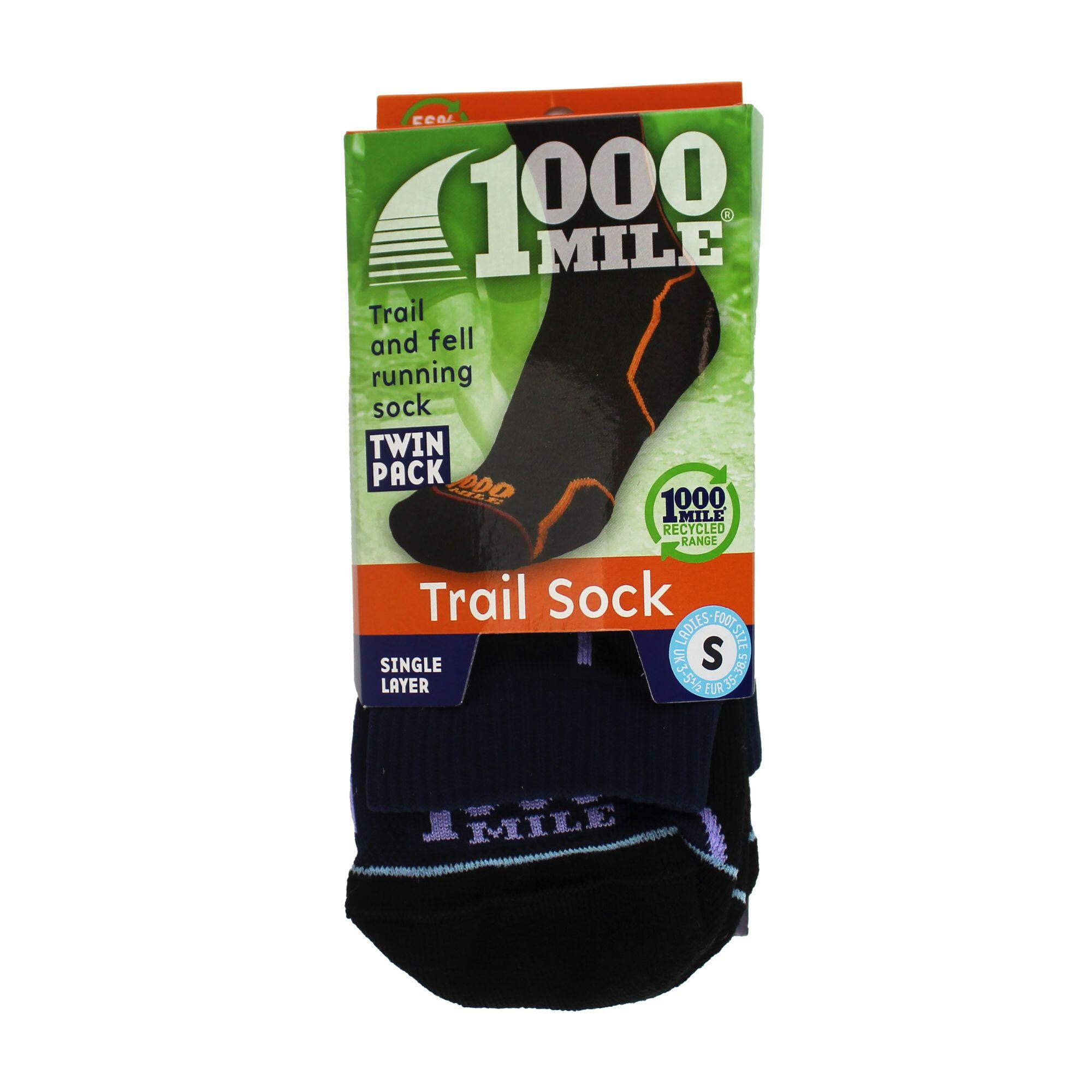 2 Pack Ladies Trail Repreve Single Layer Socks 2/4