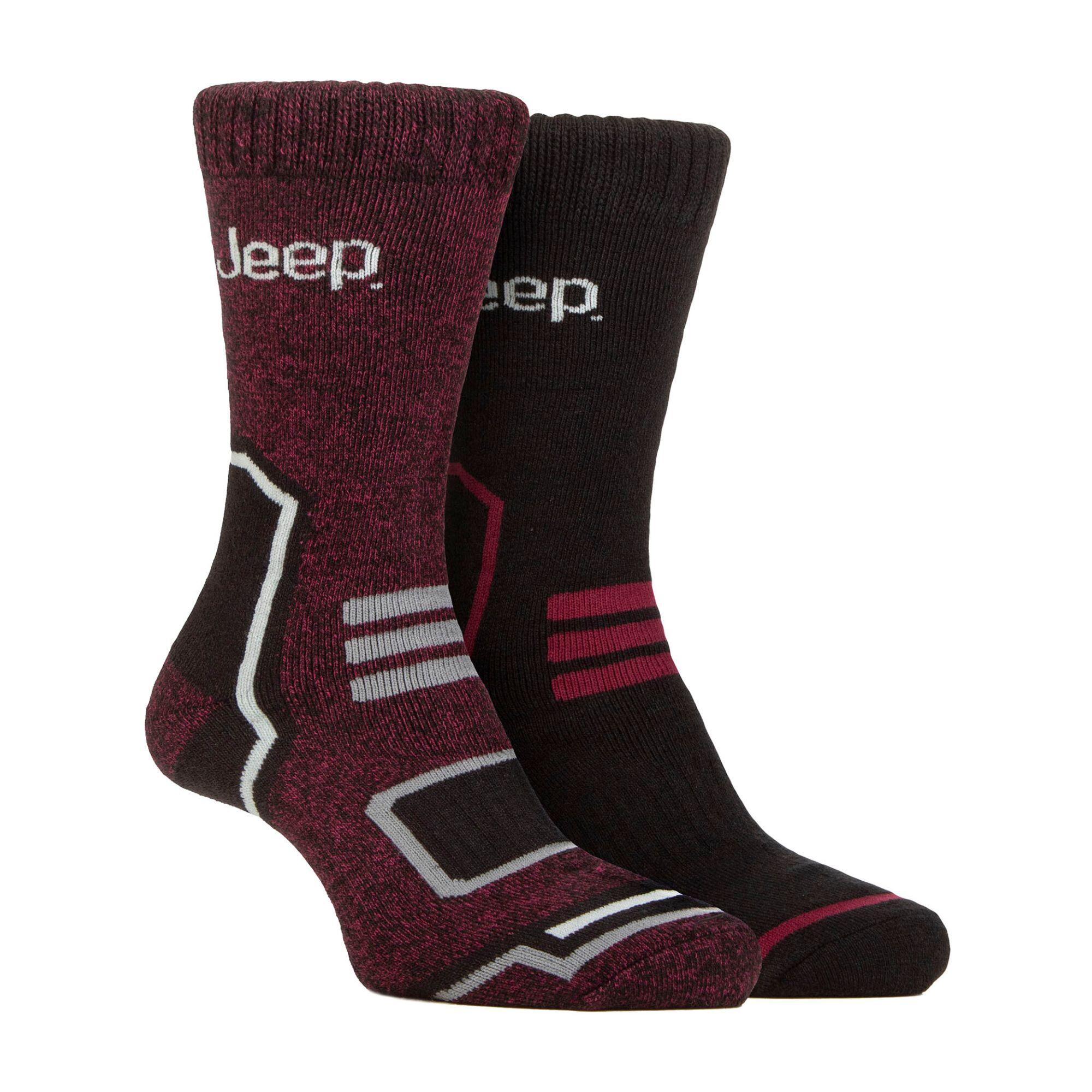 JEEP Mens Thermal Thick Ribbed Design Winter Socks