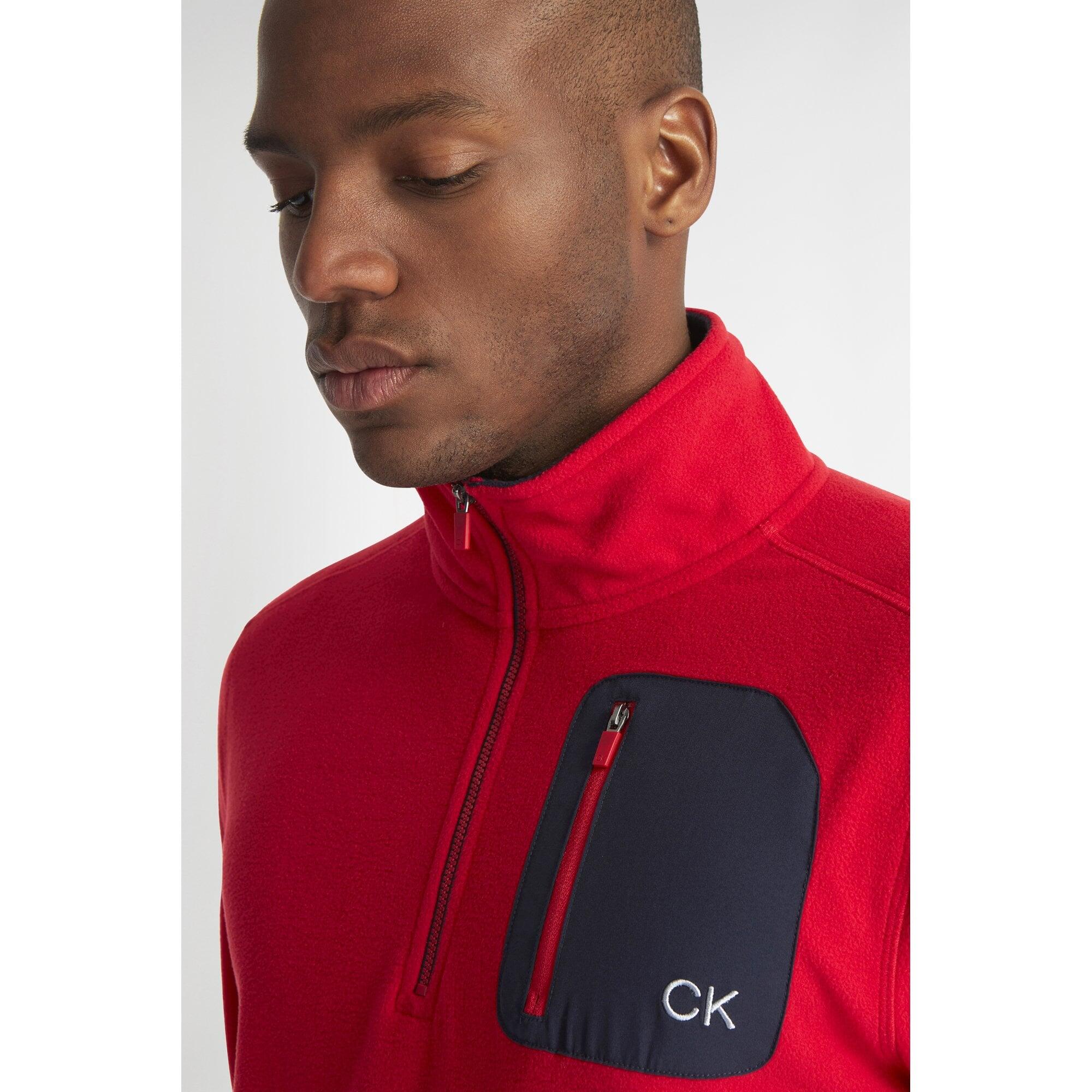 Calvin Klein PLANET FLEECE HALF ZIP RED 4/6