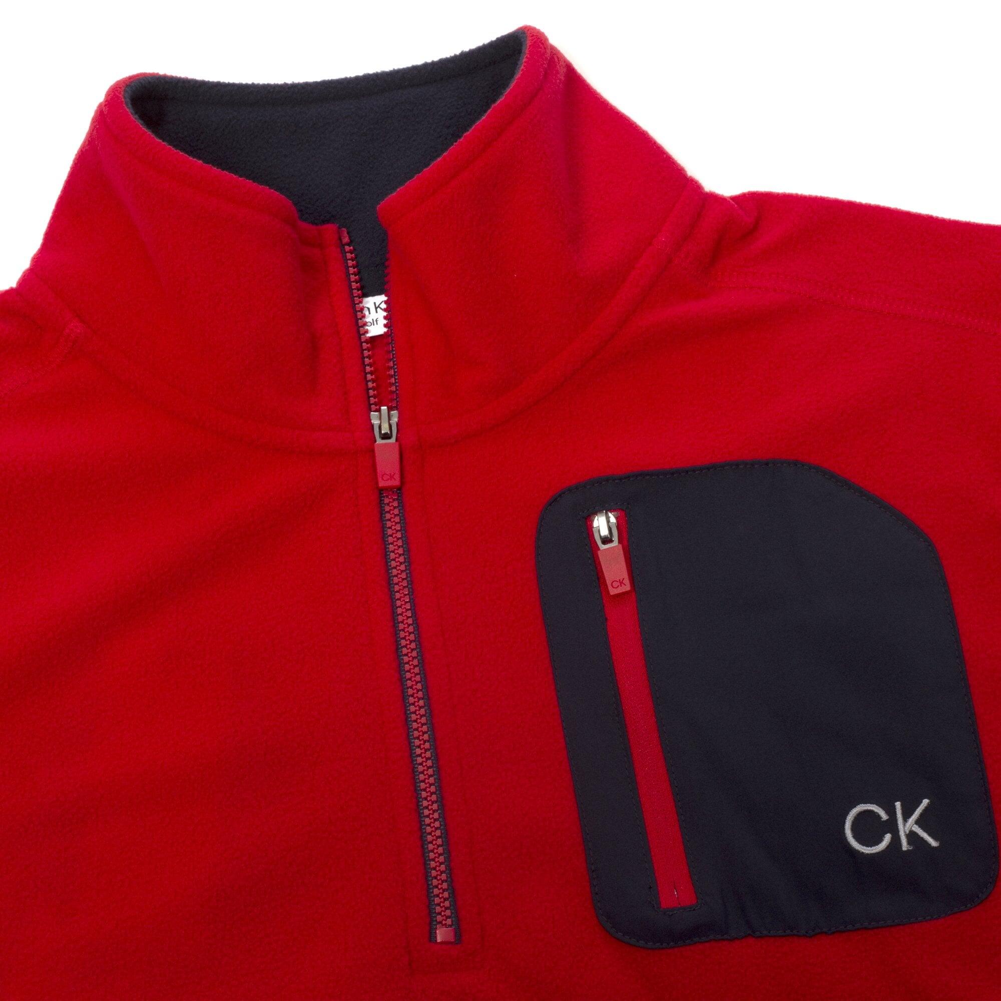 Calvin Klein PLANET FLEECE HALF ZIP RED 3/6