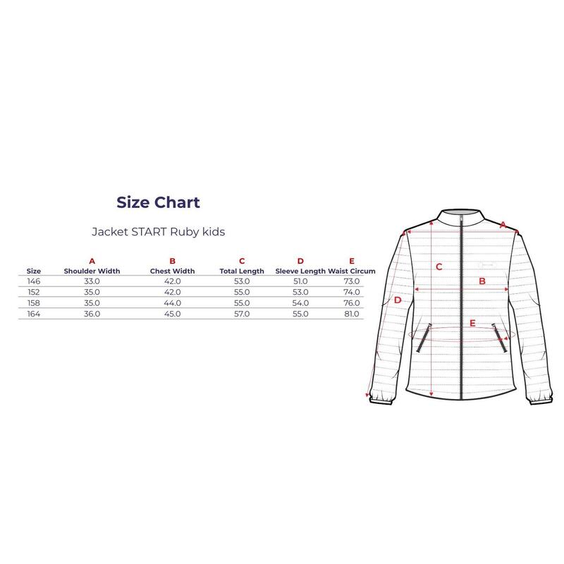 Kurtka jeździecka młodzieżowa Start Ruby pikowana, lekka