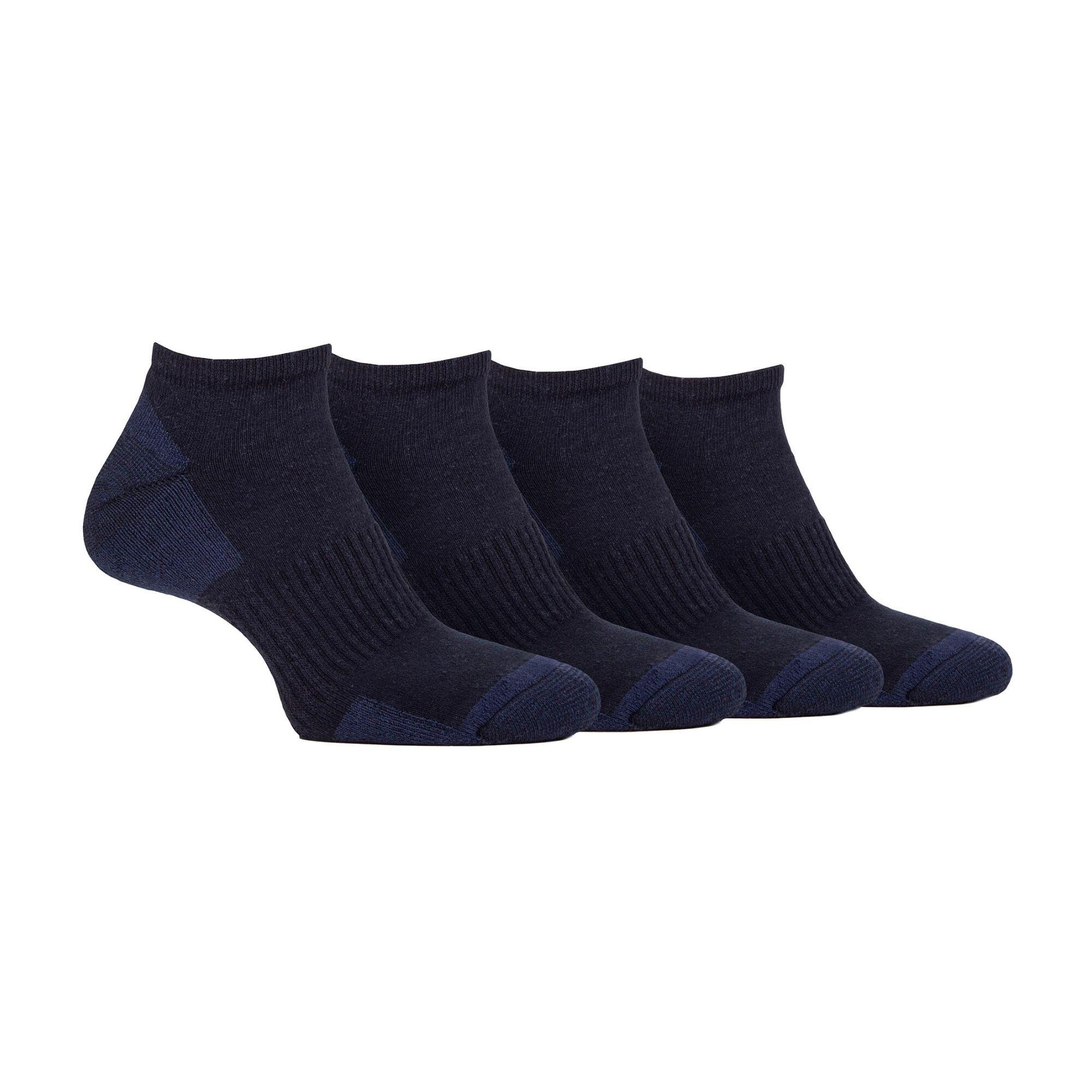 4 Pairs Mens Cushioned Breathable Trainer Socks 1/3