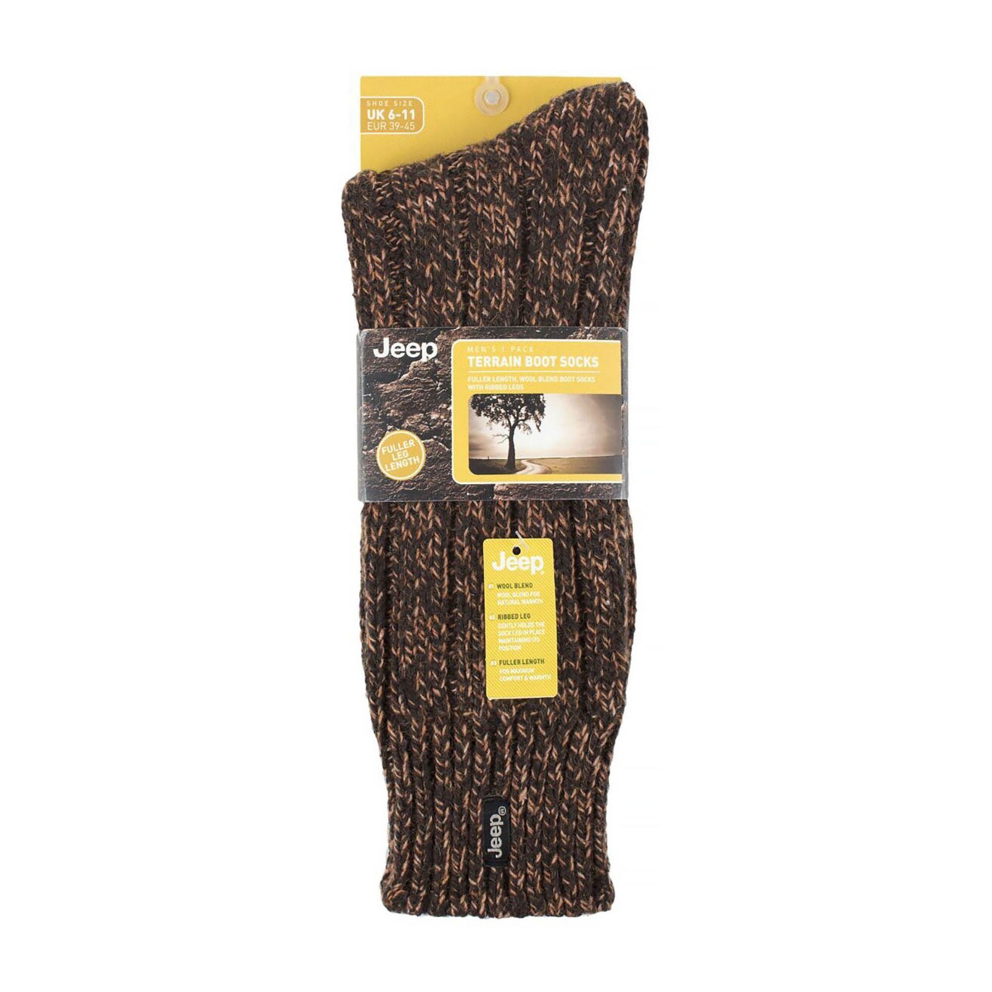 Chaussettes de randonnée côtelées en laine mélangée pour hommes 2/4