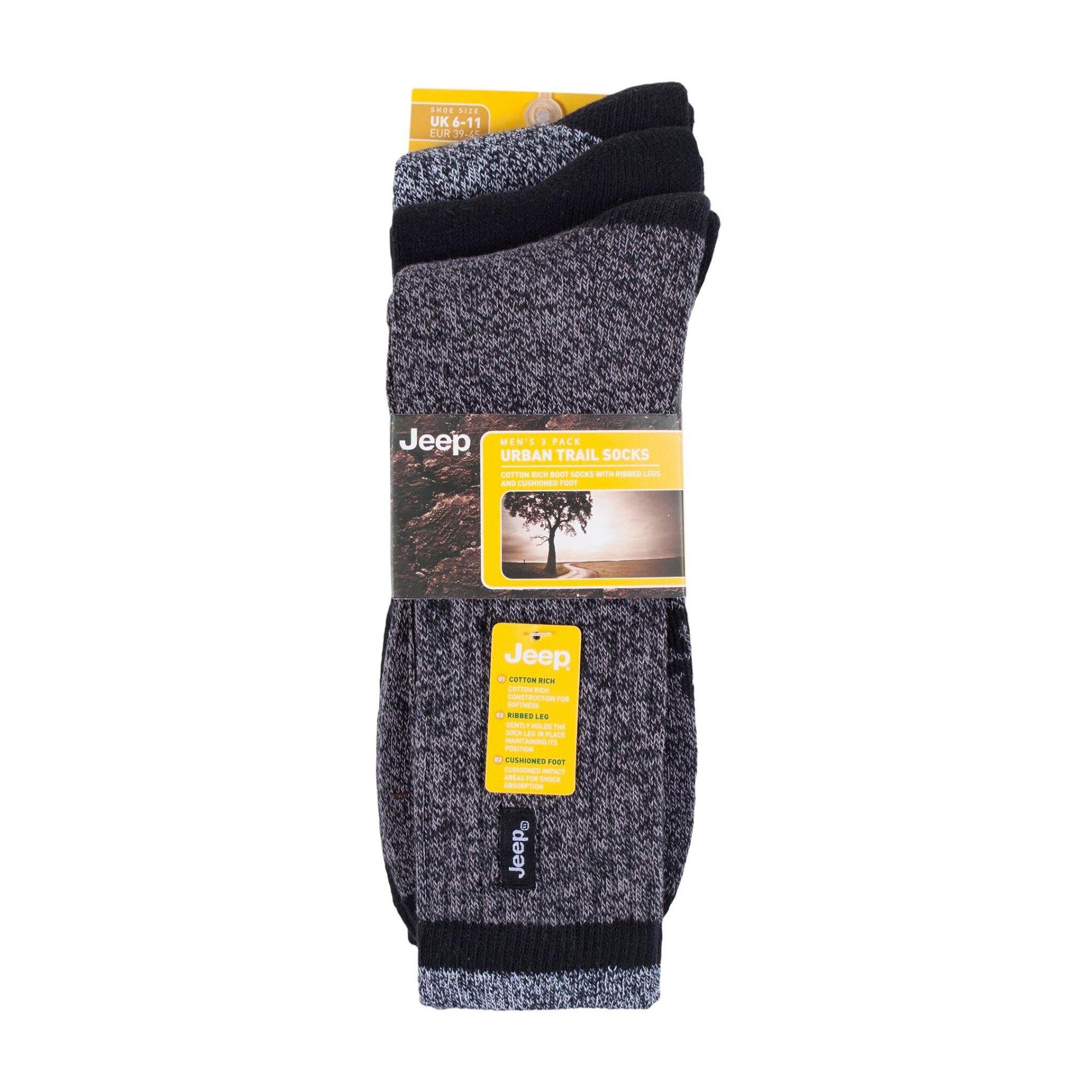 Mens Walking Breathable Ribbed Design Boot Socks 2/3