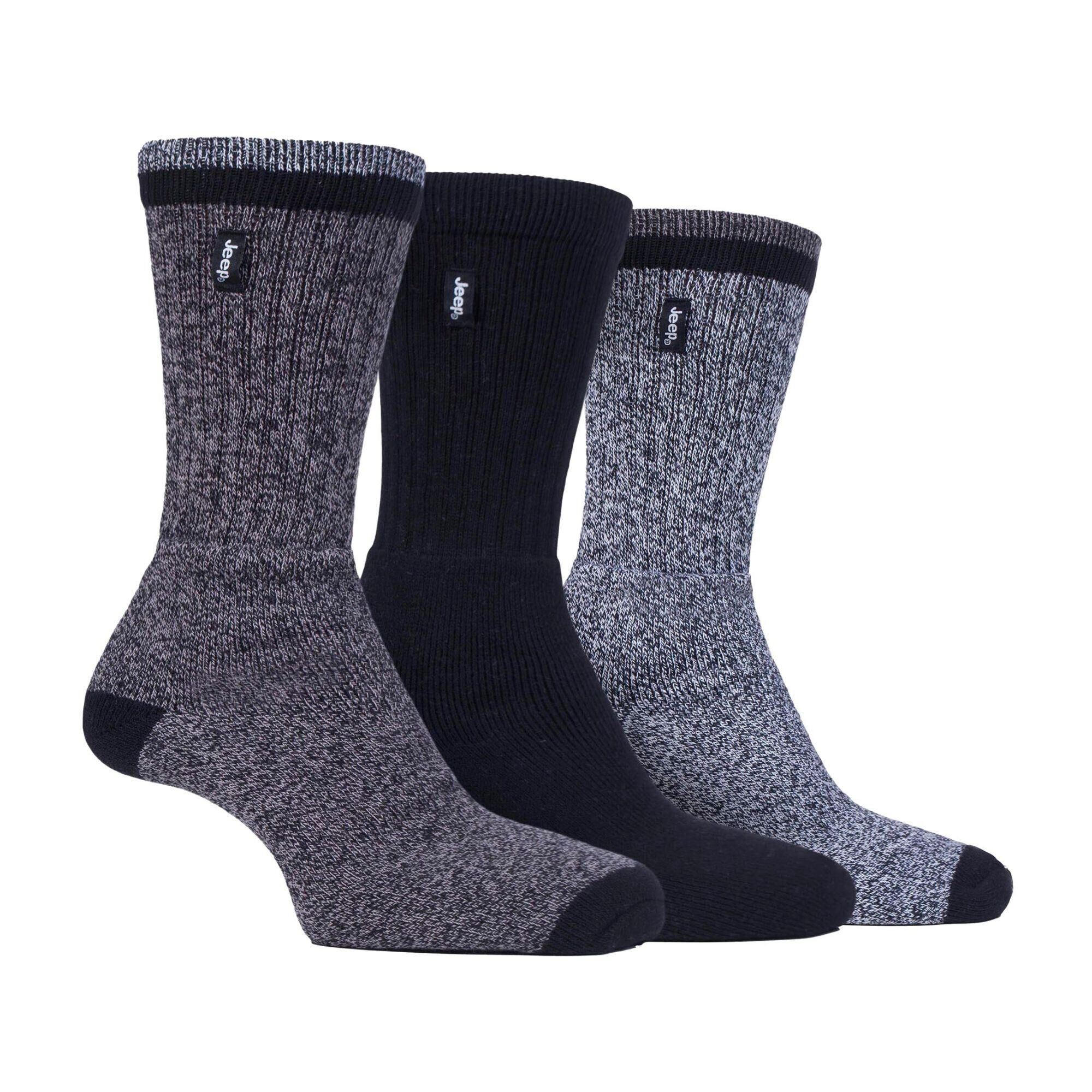 JEEP Mens Walking Breathable Ribbed Design Boot Socks