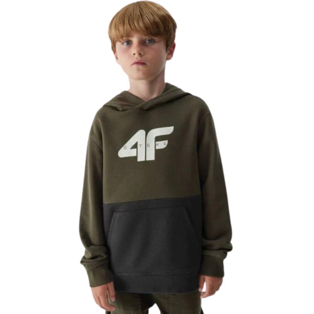 4F CAMISOLA COM CAPUZ CRIANÇA Algodão 4F JR.  Verde-Preto