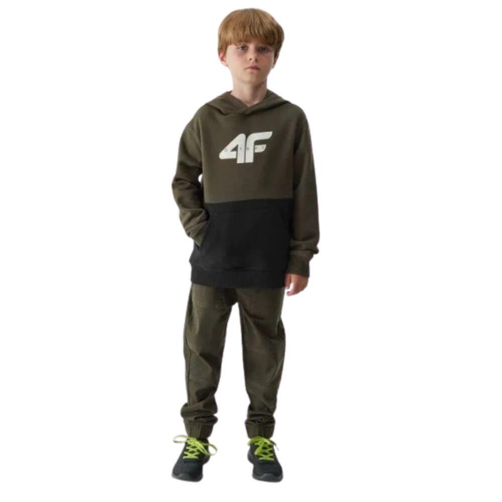 CAMISOLA COM CAPUZ CRIANÇA Algodão 4F JR.  Verde-Preto 2/4